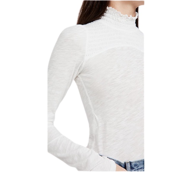Free People Caroline Smocked Turtleneck | Size Small | NWT - Picture 3 of 5